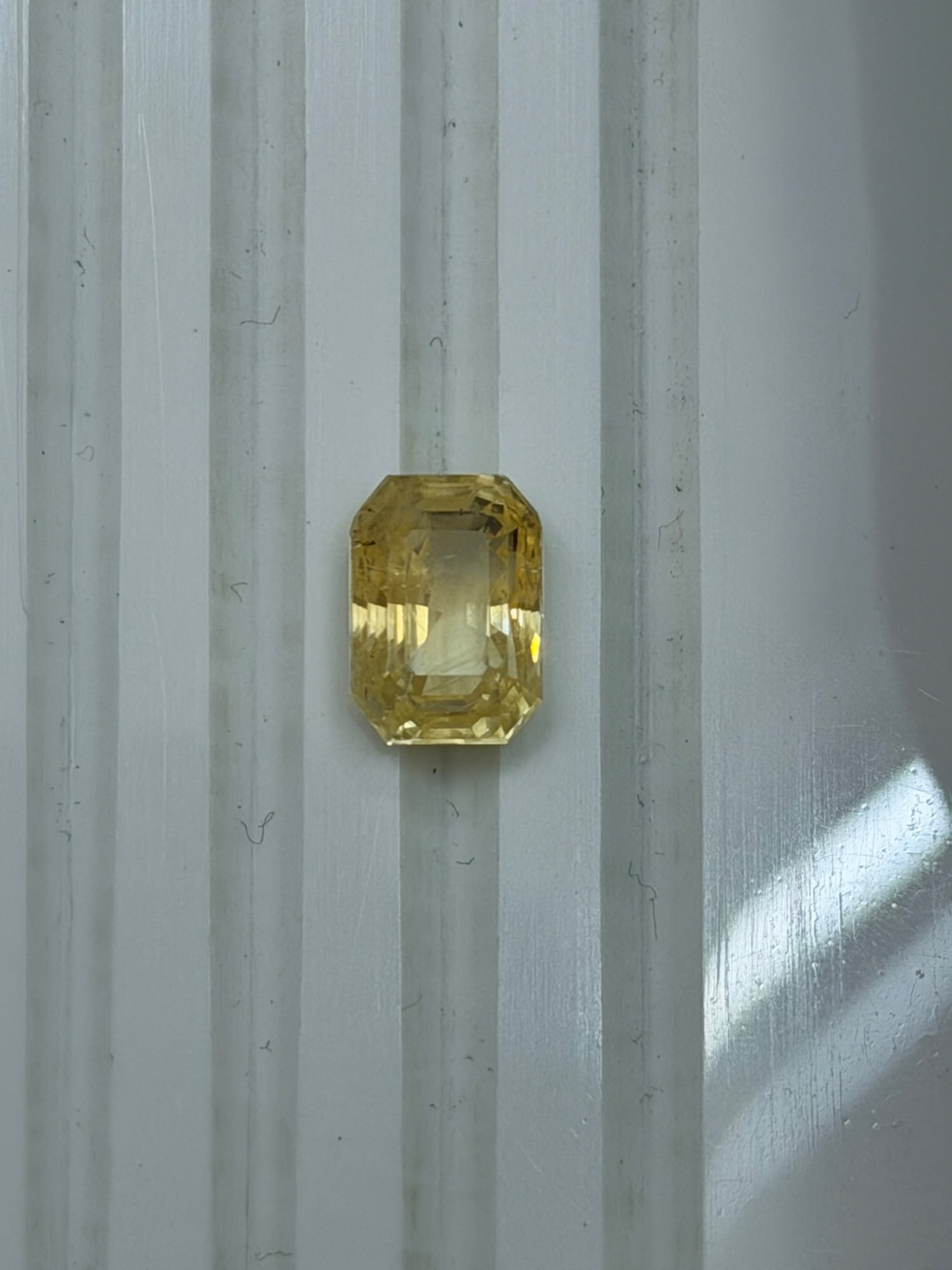 download (46) Yellow Sapphire (Pukhraj) – 8.06 Carats (8.86 Ratti) | Emerald Cut | Premium Ceylon Sri Lanka - Image 1